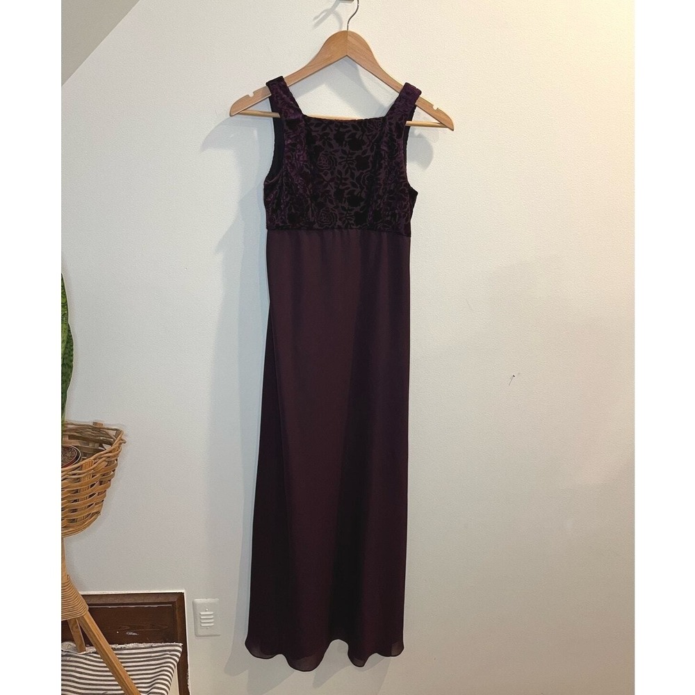 Whimsigoth Y2K Velvet Burnout A-Line Maxi Dress Size 4 Formal Fairy Grunge - Picture 5 of 10